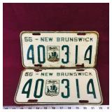 1956 Matching New Brunswick License Plates