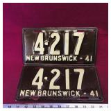1941 Matching New Brunswick License Plates