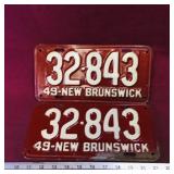 1949 Matching New Brunswick License Plates