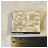 Mother Of Pearl Ladies Compact On Brass (Vintage)