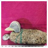 Wood & Cork Duck Decoy With Lead Weight (Vintage)