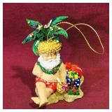 Vacation Santa Christmas Ornament