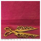 Mahogany Folk Art Carved Scissors (Vintage) (13")