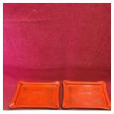 Pair Of Snap-On Metal Advertising Ashtrays