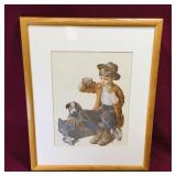 Framed Norman Rockwell Art Print (Vintage)