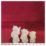 Set Of 3 Glass Angel Candleholders