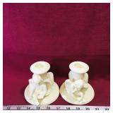 Pair Of Ceramic Angel Candleholders