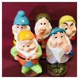 Lot Of 5 Snow White Dwarves Squeeze Toys