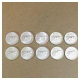 Lot Of 10 Silver 1967 Canadian 25 Cent Coins