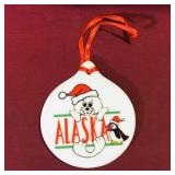 Ceramic "Alaska" Christmas Ornament