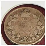 Silver 1920 Canadian 10 Cent Coin
