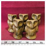 Set Of 5 Handpainted Owl Figurines (Vintage)