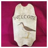 Painted Wooden "Welcome" Door Sign (Vintage)