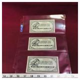 Lot Of 3 Canadian Tire 50 Cent Paper Money Bills