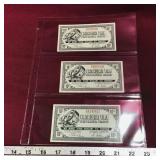 Lot Of 3 Canadian Tire 10 Cent Paper Money Bills