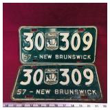 1957 Matching New Brunswick License Plates