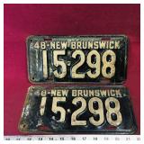 1948 Matching New Brunswick License Plates