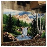 Waterfall Scenery Floor Rug (Vintage)