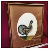 1991 Framed Puffed Grouse Art Print