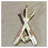14K Gold Baseball Pendant