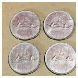 Lot Of 4 1968 Canadian Dollar Coins
