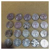 Lot Of 20 1945 Canadian 5 Cent 