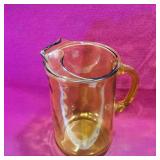 Large Amber Glass Pitcher (Vintage)