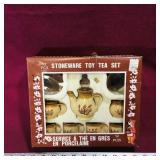 12-Piece Stoneware Toy Tea Set (Vintage)
