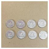Lot Of 8 1942 Canadian 5 Cent Coins