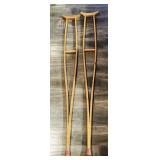 Pair Of Wooden Crutches (Vintage)