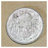 Silver 1950 Canadian 50 Cent Coin