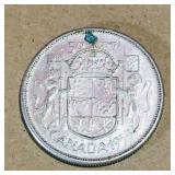 Silver 1958 Canadian 50 Cent Coin
