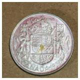 Silver 1952 Canadian 50 Cent Coin