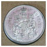 Silver 1960 Canadian 50 Cent Coin
