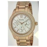 Bulova Rose Gold Watch With Swarovski Crystals