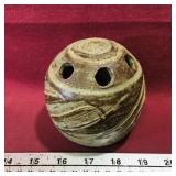 Signed Pottery Flower Frog (Vintage)