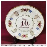 Ruby 40th Anniversary Plate & Stand (Vintage)