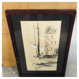 Framed Cripps Watercolor Painting (Vintage)