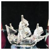 Swarovski Crystal Sailing Ship & Mirror