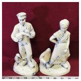 Pair Of Signed Porcelain Figurines (Vintage)