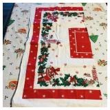 Linen Christmas Tablecloth (Vintage) (34' x 34')