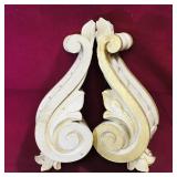 Pair Of Painted Wooden Corbils (Vintage)
