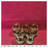 Set Of 5 Drinking Glasses (Vintage) (3 1/2' Tall)