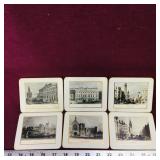 Set Of 6 Tourism Prints Coasters (Vintage)