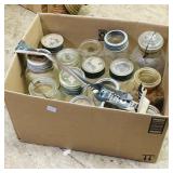 Box Lot Of Assorted Mason Jars (Vintage)