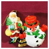 Lot Of 2 Plastic Christmas Ornaments (Vintage)