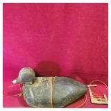 Wooden Duck Decoy With Iron Weight (Vintage)