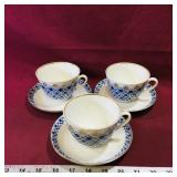 3 Pairs Of Teacups & Saucers (Made In Russia)