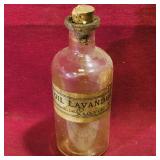Oil Lavander Glass Bottle (Antique) (4 3/4' Tall)
