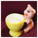 Porcelain Egg Cup (Vintage) (3 1/2' Tall)